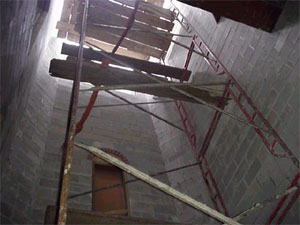 Inside view of bell tower.