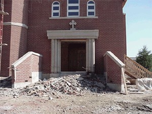 Front entrance awaiting stairs.