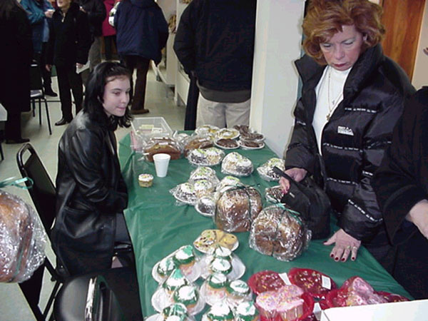 Baked goods sold for the Coptic orphans.