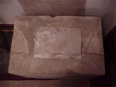 Close up off sealed compartment.