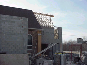 Start of bell tower.