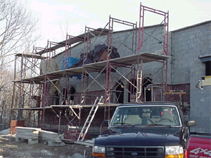 Brickwork also completed on the front of the building