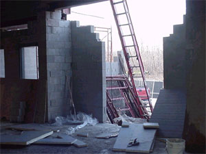 View from inside out new entrance.
