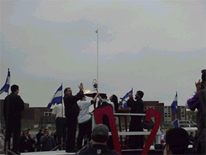 Lighting The Olypmic Flame.