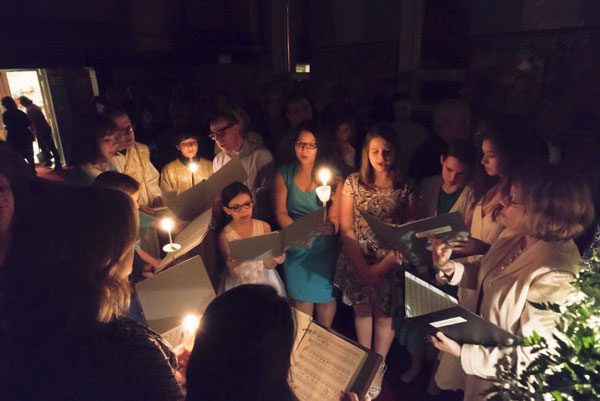 Scene from Holy Week - Holy Saturday Liturgy.