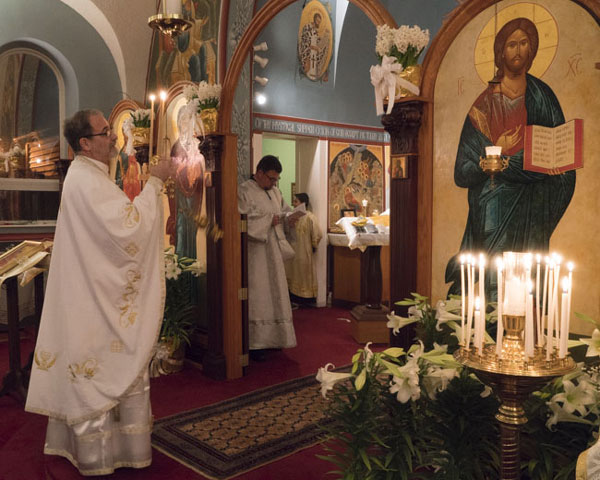 Scene from Holy Week - Holy Saturday Liturgy.