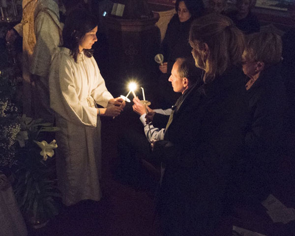 Scene from Holy Week - Holy Saturday Liturgy.