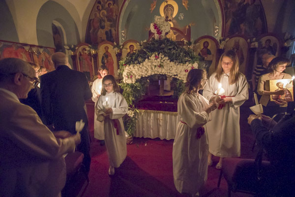 Scene from Holy Week - Holy Saturday Liturgy.