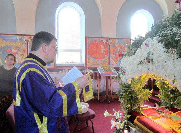 Scene from Holy Saturday Liturgy.