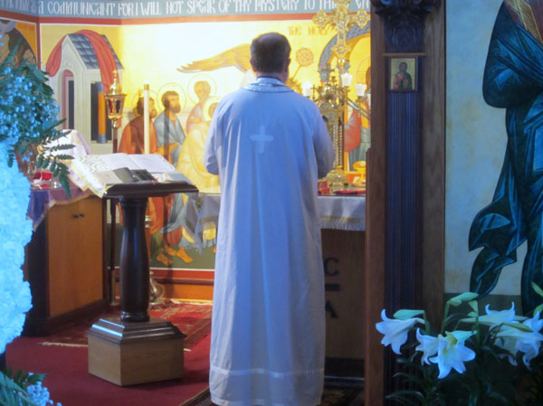 Scene from Holy Week - Holy Saturday Liturgy.