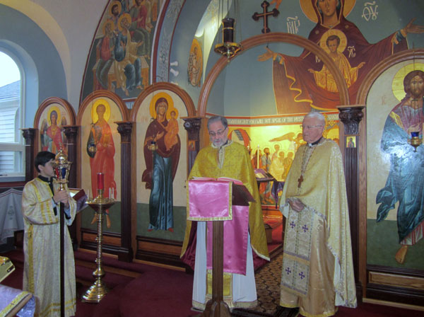 Father Andrew serves the Liturgy.