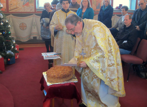 Scene from Liturgy Of St. Basil and St. Basil's Bread (Vasilopita).