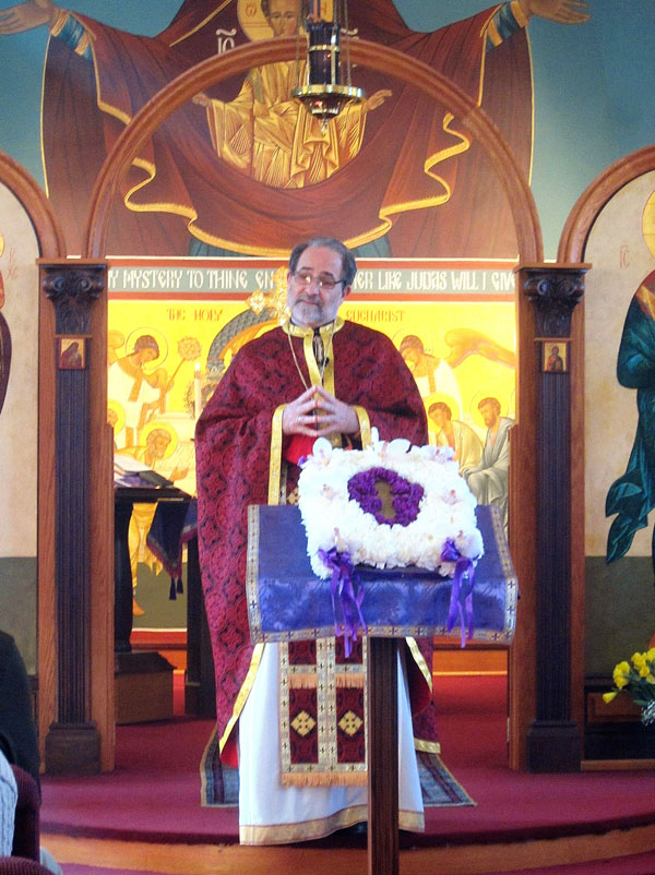 Cross adorned with flowers