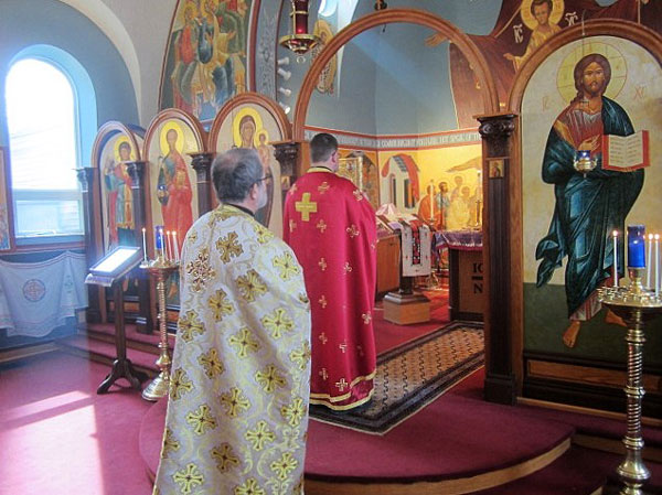 Scene from the Mystical Supper Liturgy.