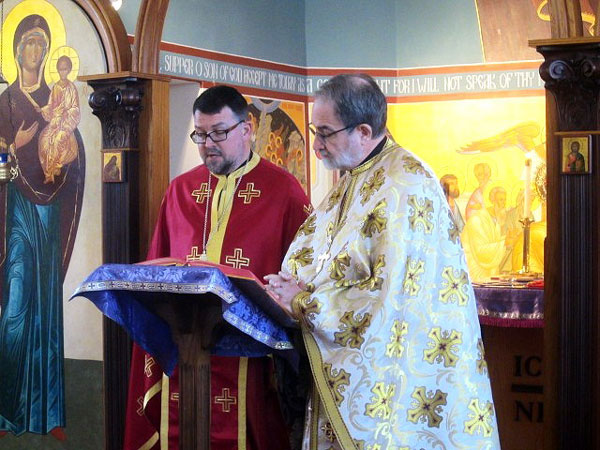 Father Andrew serves the Liturgy.