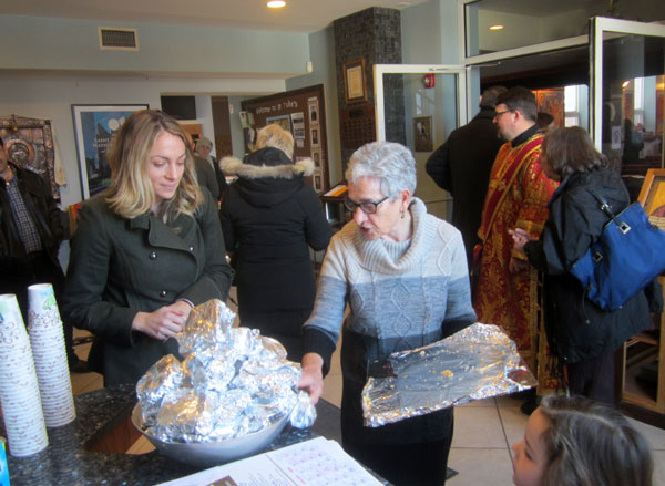 Scene from Liturgy Of St. Basil and St. Basil's Bread (Vasilopita).