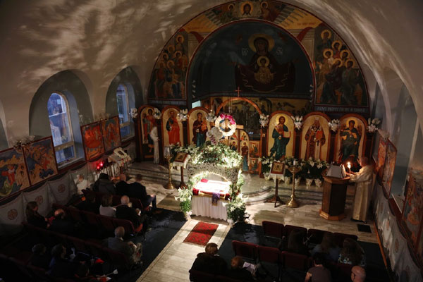 Scene from Holy Week - 
Holy Saturday Liturgy.