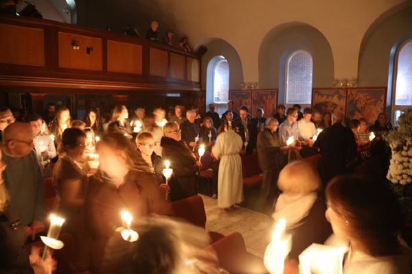 Scene from Holy Week - 
Holy Saturday Liturgy.