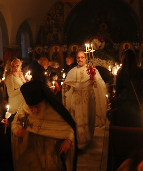 Scene from Holy Week - 
Holy Saturday Liturgy.