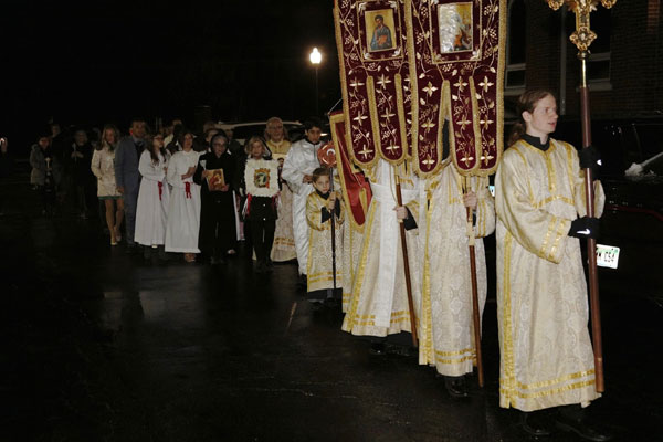 Scene from Holy Week - 
Holy Saturday Liturgy.