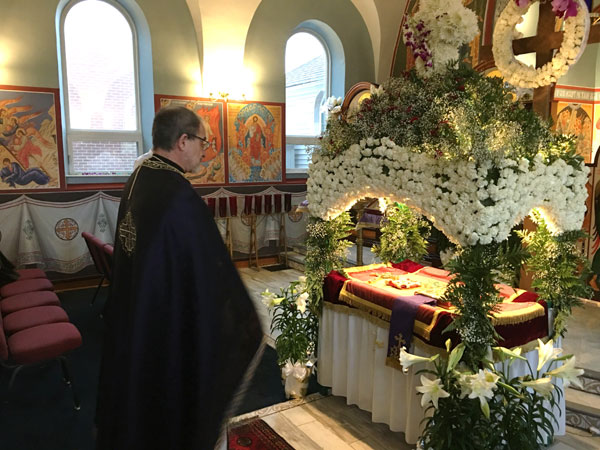 Scene from Holy Week - Holy Saturday Liturgy.