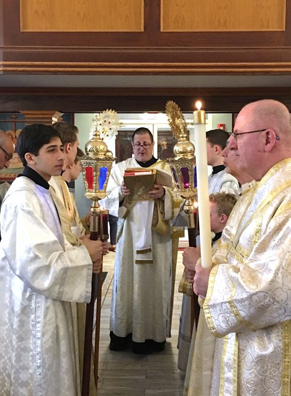 Scene from Holy Week - Holy Saturday Liturgy.