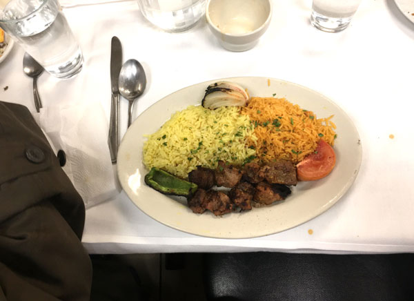 Scene from Food For The Soul Visits The Shish Kabob House.